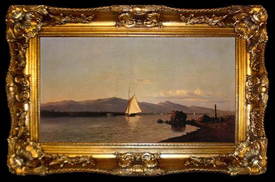 framed  Francis A.Silva Kingston Point Hudson River, ta009-2